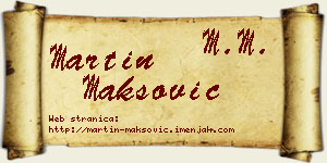 Martin Maksović vizit kartica